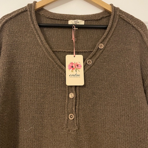 NWT Vici for Entro Brown Chunky Oversized Sweater - Picture 8 of 9